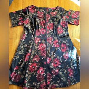 Floral Gabby Skye Fit and Flair Dress with Piping, 16W